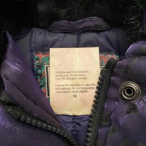 ❄️Rothschild Velvet Flocked Hooded Purple Coat - Picture 10 of 11